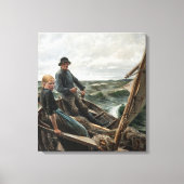 Visser en Dochter in Zee (door Albert Edelfelt) Canvas Afdruk (Voorkant)