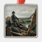 Visser en Dochter in Zee (door Albert Edelfelt) Metalen Ornament (Voorkant)
