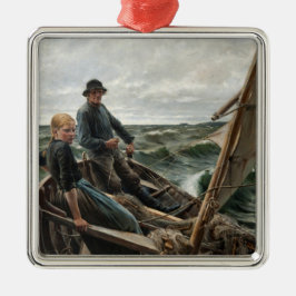 Visser en Dochter in Zee (door Albert Edelfelt) Metalen Ornament