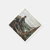 Visser en Dochter in Zee (door Albert Edelfelt) Servet (Hoek)