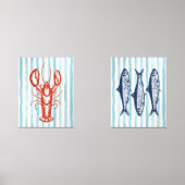 Visser esthetische kust nautische muurkunst sets (Voorkant)