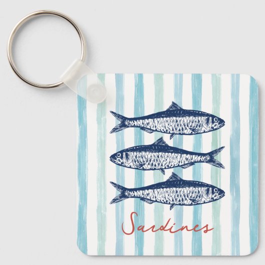 Visser Esthetische Sardines Stripes Sleutelhanger (Voorkant)