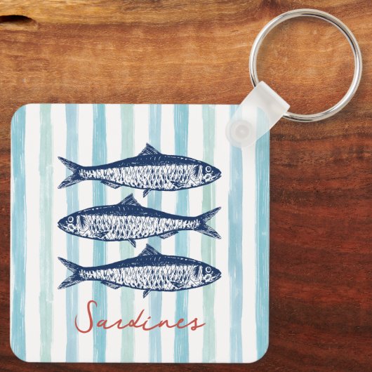 Visser Esthetische Sardines Stripes Sleutelhanger (Achterkant)