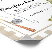 Visser - fopspeen jacht baby shower spel poster (Hoek)