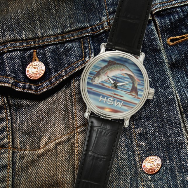 Visser Forel Vissen Monogram Horloge (Creator heeft geüpload)