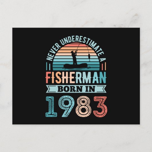 Visser geboren in 1983 Visvangst 40e verjaardagsca Briefkaart (Voorkant)