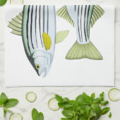 visser gestreepte bas theedoek (Gevouwen)