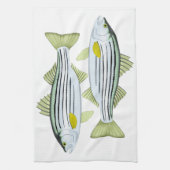 visser gestreepte bas theedoek (Verticaal)