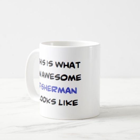 visser, geweldige koffiemok (Voorkant links)