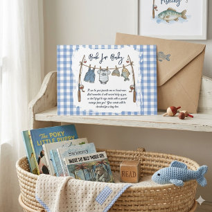 Visser Gingham Waslijn Visbabyboek Informatiekaartje