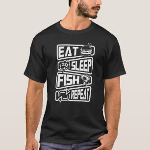 Visser Grappig Vissen Eten Slapen Vis Herhalen Ang T-shirt
