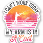 Visser Grappige Visvangst Sticker (Voorkant)