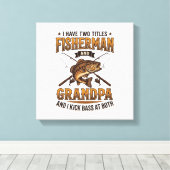Visser Grootvader Vintage Gravure Vissen Shirt_ Canvas Afdruk (Insitu (Houten vloer))