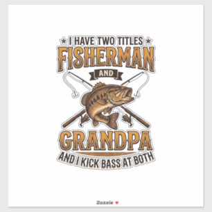 Visser Grootvader Vintage Gravure Vissen Shirt_ Sticker