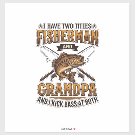 Visser Grootvader Vintage Gravure Vissen Shirt_ Sticker (Vel)