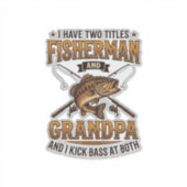 Visser Grootvader Vintage Gravure Vissen Shirt_ Sticker (Voorkant)