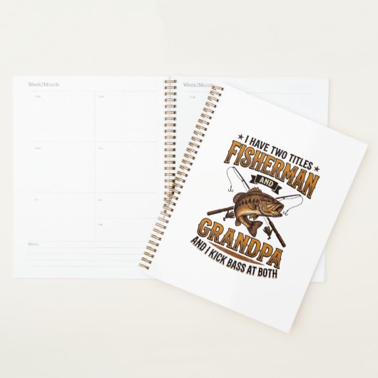 Visser Grootvader Vintage Gravure Vissershemd_ Planner (Display)