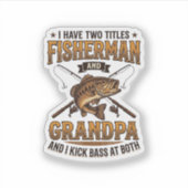 Visser Grootvader Vintage Gravure Vissershemd_ Sticker (Voorkant)