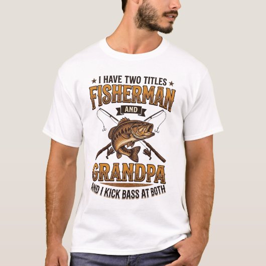 Visser Grootvader Vintage Gravure Vissershemd_ T-shirt (Voorkant)