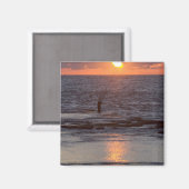 Visser in Byblos bij zonsondergang, Libanon Magneet (Voorkant / Achterkant)