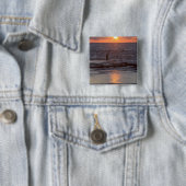 Visser in Byblos bij zonsondergang, Libanon Vierkante Button 5,1 Cm (In situ)