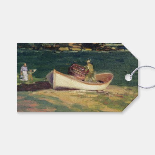 Visser in Cape Elizabeth (Maine, Verenigde Staten) Cadeaulabel (Voorkant (Horizontaal))