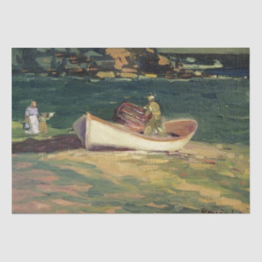 Visser in Cape Elizabeth (Maine, Verenigde Staten) Tissuepapier (Voorkant)