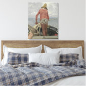 Visser in zijn boot (door Vincenzo Caprile) Canvas Afdruk (Insitu (Slaapkamer))