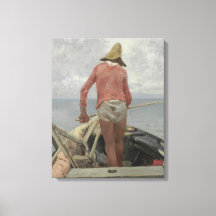 Visser in zijn boot (door Vincenzo Caprile)