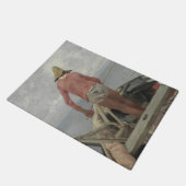 Visser in zijn boot (door Vincenzo Caprile) Deurmat (Schuin)