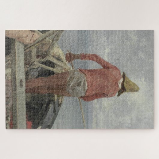 Visser in zijn boot (door Vincenzo Caprile) Legpuzzel (Horizontaal)