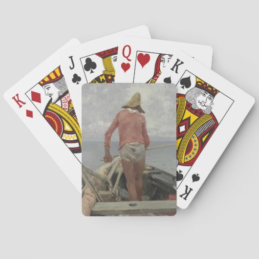 Visser in zijn boot (door Vincenzo Caprile) Pokerkaarten (Achterkant)