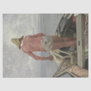 Visser in zijn boot (door Vincenzo Caprile) Tissuepapier
