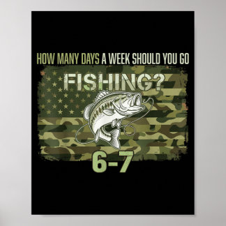 Visser jongen Amerikaanse camouflage USA vlag Baar Poster