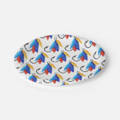 Visser Jongen Verjaardag Vis Patroon Schattige Papieren Bordje (Gekanteld)