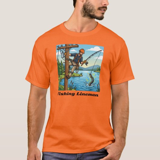 Visser Kabelwerker Grappig Lijnwerker Ontwerp T-shirt (Voorkant)
