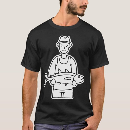 Visser met verse tonijn t-shirt (Voorkant)