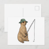 Visser met visstok voor stokstaartjes briefkaart (Voorkant / Achterkant)