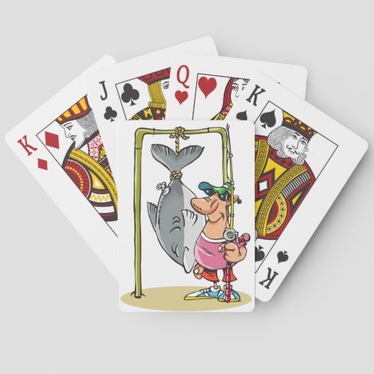 Visser met zijn vangkaarten speelkaarten (Achterkant)