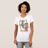 Visser met zijn vangst vrouwen T-shirt (Voorkant volledig)