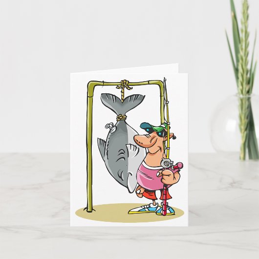 Visser met zijn vangstbriefkaarten kaart