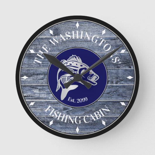 Visser of Familie Cabine Wandklok (Voorkant)