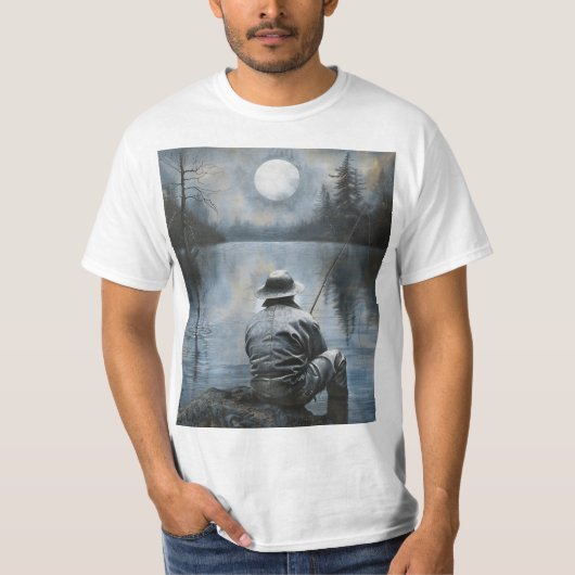 Visser onder de maan t-shirt (Voorkant)