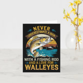 Visser onderschat nooit een Mannen portemonnee Kaart (Gele Bloem)