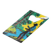 Visser op de Riverbank Creditkaart Flessenopener (Achterkant Gekanteld)