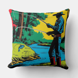 Visser op de Riverbank Kussen