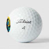 Visser op de rivieroever  golfballen (Logo)