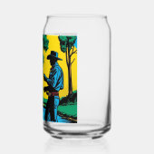 Visser op Riverbank Beer Can Blikvorm Glas (Links)