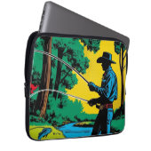 Visser op Riverbank Electronics Bag Laptop Sleeve (Voorkant Rechts)