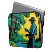 Visser op Riverbank Electronics Bag Laptop Sleeve (Voorkant Links)